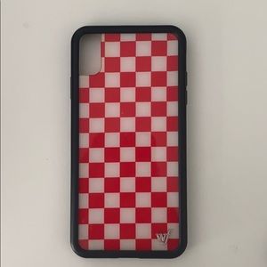 Iphone Xs Max White & Red Checkered Phone Case